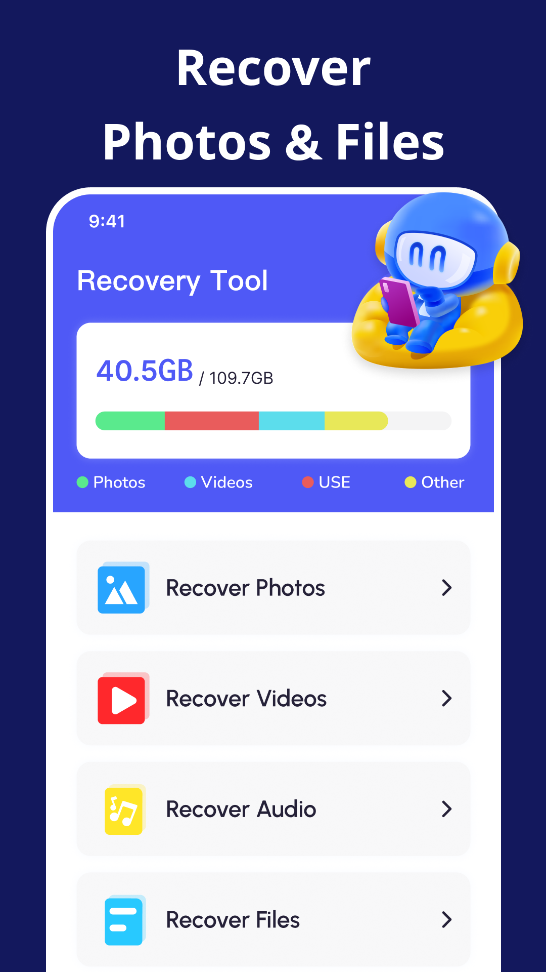 File Recovery - AI Restore recovery tool screen